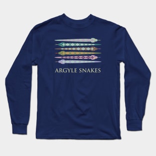 Argyle Snakes Sweater Socks Scottish Diamond Pattern Long Sleeve T-Shirt